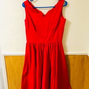 Pin Up Girl Clothing scalloped neckline dress L